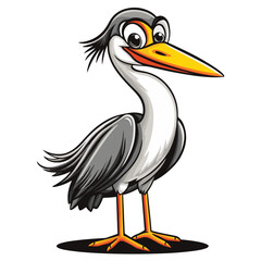 Fototapeta premium Heron, simple vector logo, white background