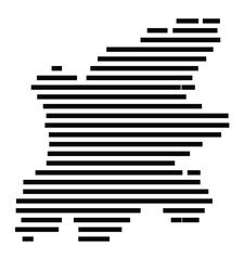 Symbol Map of the City Ennepetal (Germany) showing the city with just a few black horizontal lines