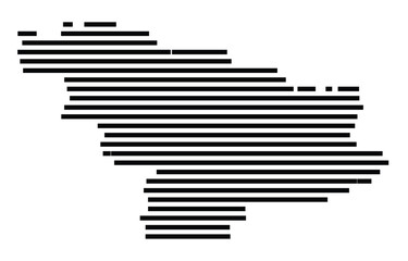 Symbol Map of the City Erkelenz (Germany) showing the city with just a few black horizontal lines