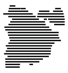 Symbol Map of the City Gaggenau (Germany) showing the city with just a few black horizontal lines