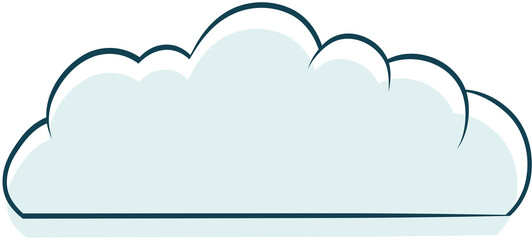 Cute cloud in white and blue, with transparent background, hand draw, comic