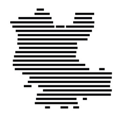 Symbol Map of the City Gifhorn (Germany) showing the city with just a few black horizontal lines