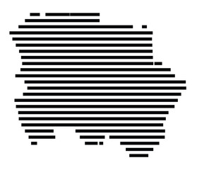 Symbol Map of the City Greven (Germany) showing the city with just a few black horizontal lines