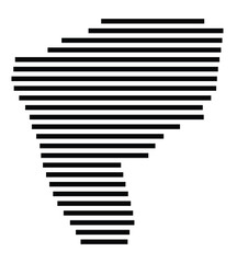 Symbol Map of the City Griesheim (Germany) showing the city with just a few black horizontal lines