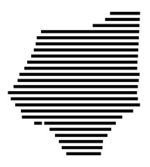Symbol Map of the City Gronau (Westf.) (Germany) showing the city with just a few black horizontal lines