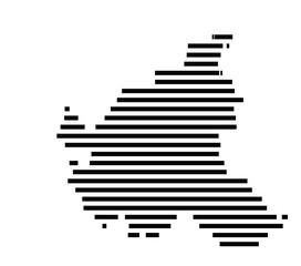 Symbol Map of the City Hamburg (Germany) showing the city with just a few black horizontal lines