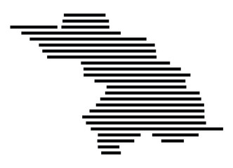 Symbol Map of the City Heilbronn (Germany) showing the city with just a few black horizontal lines