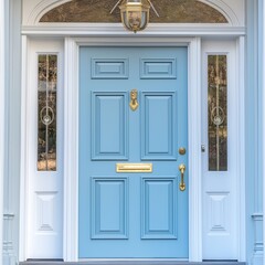 Naklejka premium Blue beautiful front door