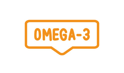 Omega 3. Badge, icon, logo vector design illustration on white background. Can be used for eco, organic, bio theme