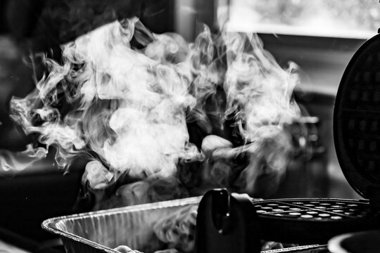Black and White photo of steam 