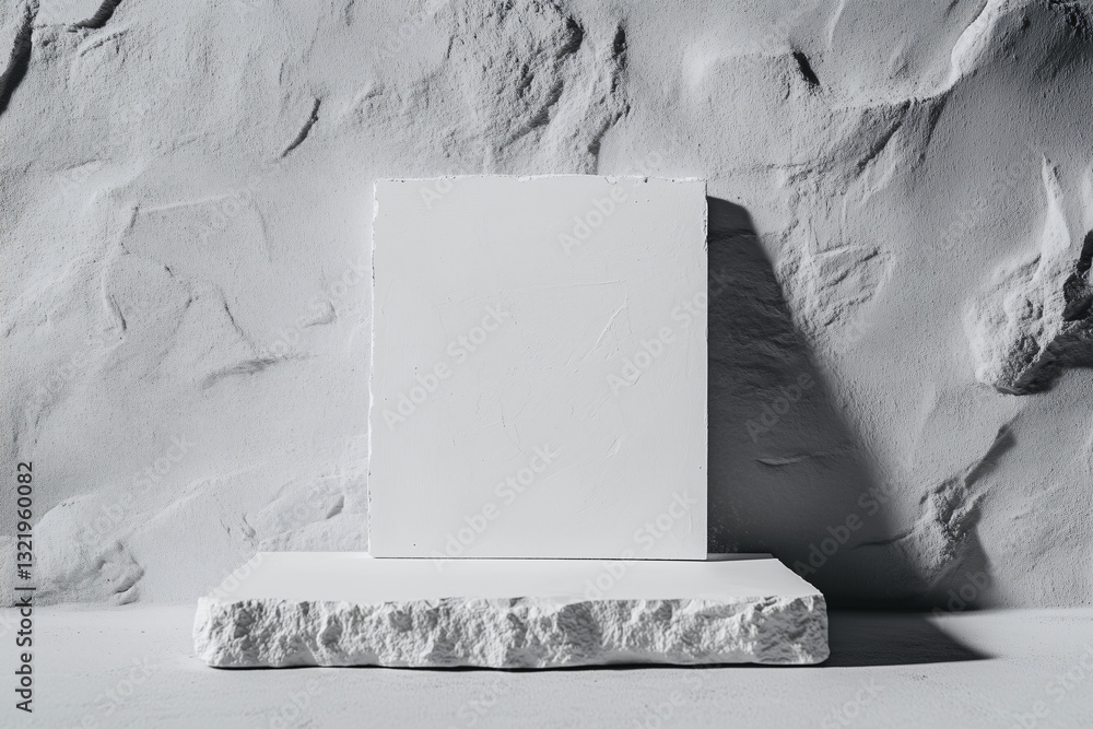 Poster minimalist podium: clean lines and a minimalist aesthetic create an inviting space for product prese