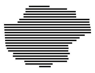 Symbol Map of the City Kornwestheim (Germany) showing the city with just a few black horizontal lines