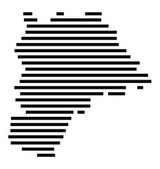 Symbol Map of the City Lage (Germany) showing the city with just a few black horizontal lines