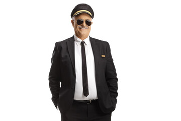 Professional mature chauffeur posing