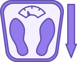 Colored Weight Loss Icon. Vector Illustration. Bathroom Scale. Healthy Lifestyle, Diet