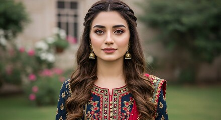 Naklejka premium portrait of a woman from Pakistan