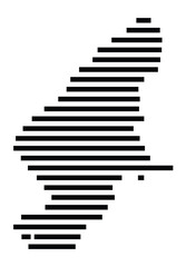 Symbol Map of the City Norden (Germany) showing the city with just a few black horizontal lines
