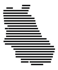 Symbol Map of the City Oer-Erkenschwick (Germany) showing the city with just a few black horizontal lines