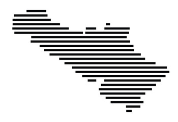 Fototapeta premium Symbol Map of the City Oberursel (Taunus) (Germany) showing the city with just a few black horizontal lines