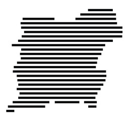 Symbol Map of the City Olpe (Germany) showing the city with just a few black horizontal lines
