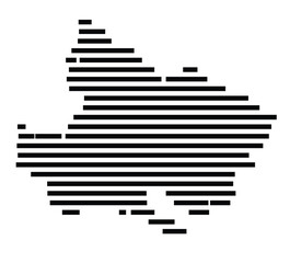 Symbol Map of the City Radolfzell am Bodensee (Germany) showing the city with just a few black horizontal lines