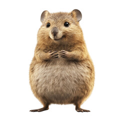 Adorable quokka smiling happily a fluffy marsupial