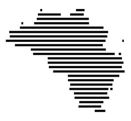 Symbol Map of the City Sangerhausen (Germany) showing the city with just a few black horizontal lines