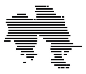 Symbol Map of the City Schwaebisch Gmuend (Germany) showing the city with just a few black horizontal lines