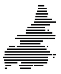 Symbol Map of the City Trier (Germany) showing the city with just a few black horizontal lines