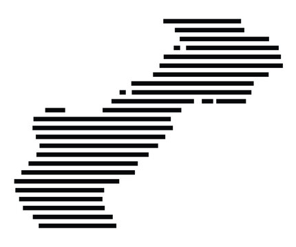 Symbol Map of the City Voelklingen (Germany) showing the city with just a few black horizontal lines