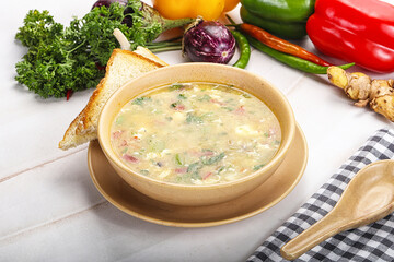 Dietary chicken soup with egg