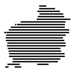 Symbol Map of the City Wedemark (Germany) showing the city with just a few black horizontal lines