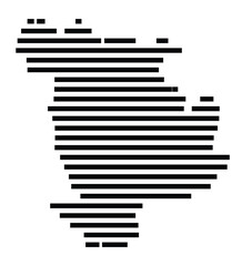 Symbol Map of the City Weimar (Germany) showing the city with just a few black horizontal lines