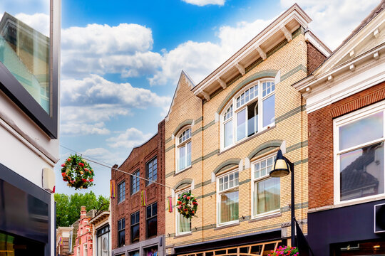 Charming shopping street with historic architecture in Meppel, Netherlands