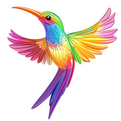 Vibrant Rainbow Hummingbird in Flight Majestic Wings Soaring Free