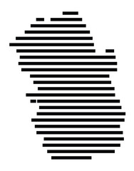 Symbol Map of the City Wilhelmshaven (Germany) showing the city with just a few black horizontal lines