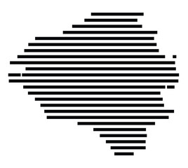 Symbol Map of the City Wiesbaden (Germany) showing the city with just a few black horizontal lines