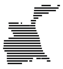 Symbol Map of the City Worms (Germany) showing the city with just a few black horizontal lines