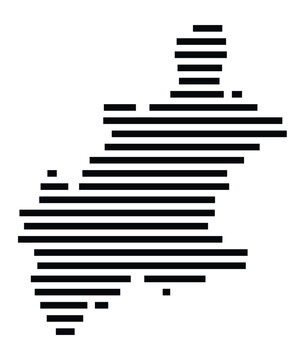 Symbol Map of the City Zweibruecken (Germany) showing the city with just a few black horizontal lines