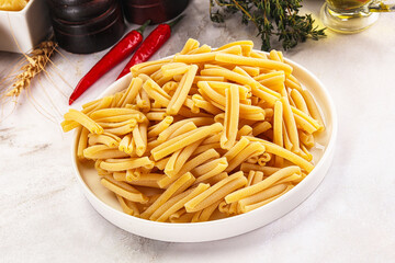 Raw dry Italian pasta - casarecce