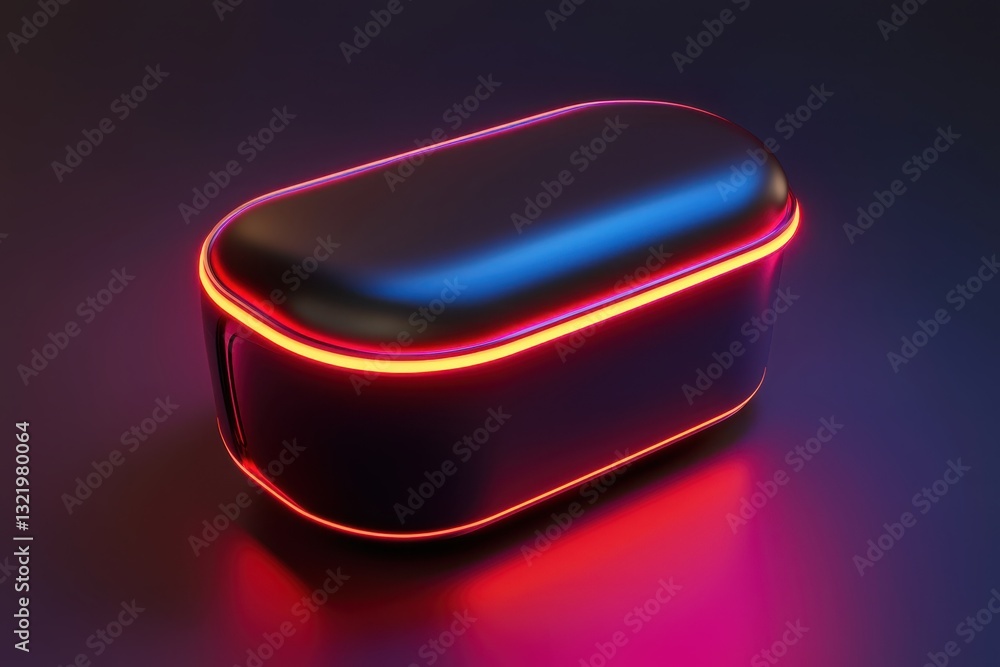 Poster Modern Tech Device with Futuristic Glow and Sleek Design