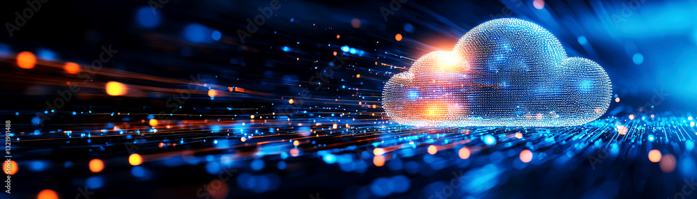Poster exploring the latest trends in cloud technology digital transformation data visualization global tec