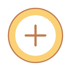 Obraz premium Yellow outlined plus sign in a circle