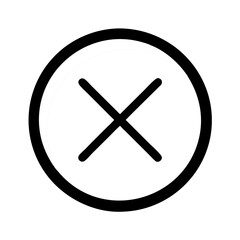 Obraz premium Black and white cancel icon in circular frame