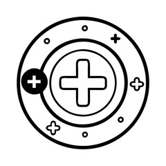 Fototapeta premium Black and white mechanical plus icon design