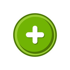 Obraz premium Green plus icon in circular button