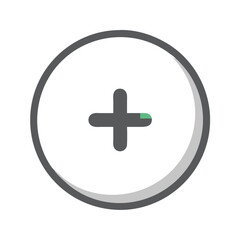 Obraz premium Minimalist gray plus icon inside thin circular frame