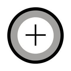 Fototapeta premium Gray plus button icon with circular border