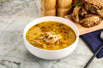 Hot Crab corn soup with vegetables