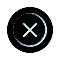 Obraz premium Black circular cross mark icon